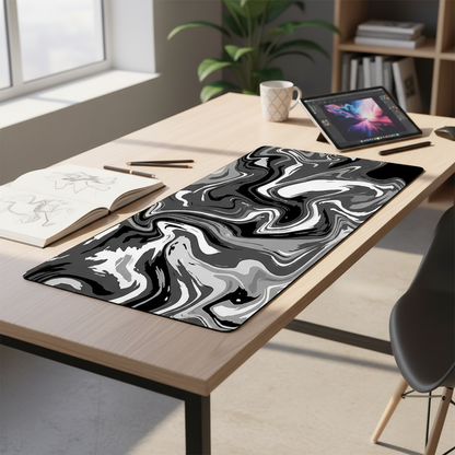 XXL Black and White Strata Liquid 900x400 Mouse Pad Computer Laptop Anime Keyboard Mouse Mat Large Mousepad Keyboards Desk Mat